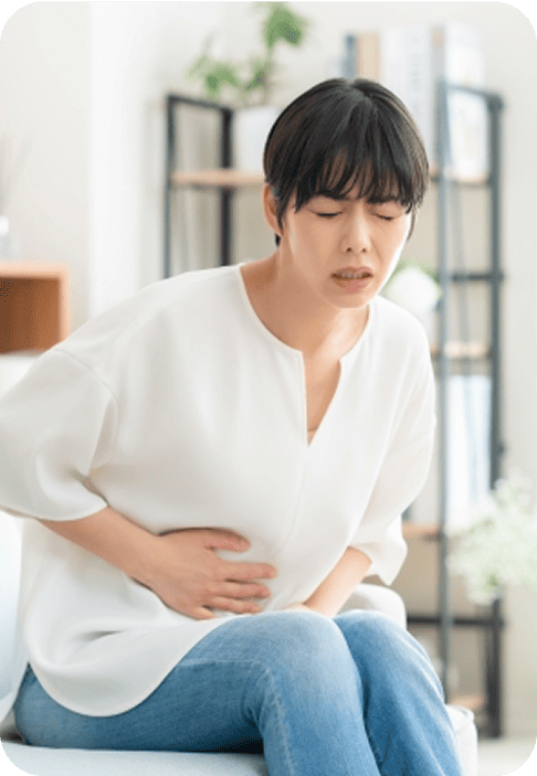 胸やけ、腹痛がある